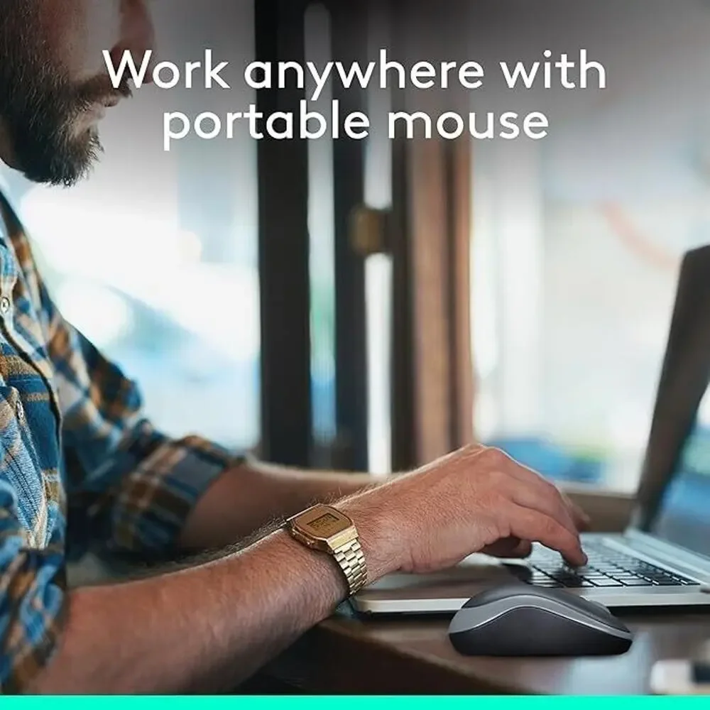 Logitech M185 Wireless Mouse - 2.4 GHz w/ USB Receiver, 1000 DPI Optical Track